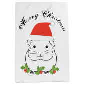 Merry-kerstpap-varken in een Santa Hat Medium Cadeauzakje (Voorkant)