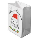 Merry-kerstpap-varken in een Santa Hat Medium Cadeauzakje (Achterkant Gekanteld)