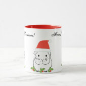 Merry-kerstpap-varken in een Santa Hat Mok (Midden)