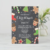 Merry Kerstparty Cookie Exchange Gingerbrood Kaart (Staand voorkant)