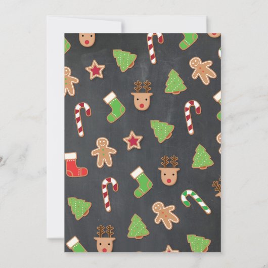 Merry Kerstparty Cookie Exchange Gingerbrood Kaart (Achterkant)