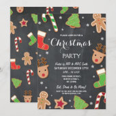 Merry Kerstparty Cookie Exchange Gingerbrood Kaart (Voorkant / Achterkant)