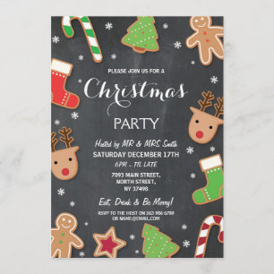 Merry Kerstparty Cookie Exchange Gingerbrood Kaart