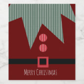 Merry Kerstparty Elf Suit Wijn Etiket (Enkel label)