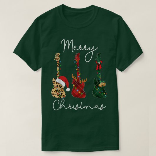 Merry kerstpas Guitar Png T-shirt (Design voorkant)