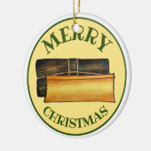 Merry Kerstpasteles Puerto Ricaanse bananenkoeken Keramisch Ornament (Links)