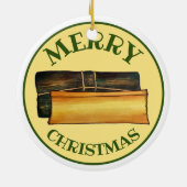 Merry Kerstpasteles Puerto Ricaanse bananenkoeken Keramisch Ornament (Achterkant)