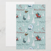 Merry-kerstpatroon Briefpapier (Voorkant / Achterkant)