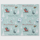 Merry-kerstpatroon Cadeaupapier (Vlak)