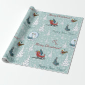 Merry-kerstpatroon Cadeaupapier (Uitgerold)