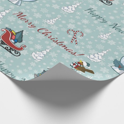 Merry-kerstpatroon Cadeaupapier (Hoek)