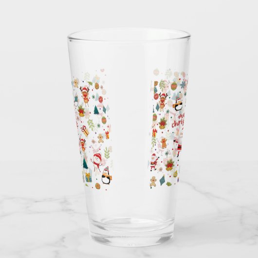Merry Kerstpatroon Glas (Links)