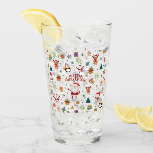 Merry Kerstpatroon Glas (Voorkant ijs)