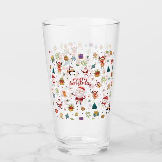 Merry Kerstpatroon Glas (Voorkant)