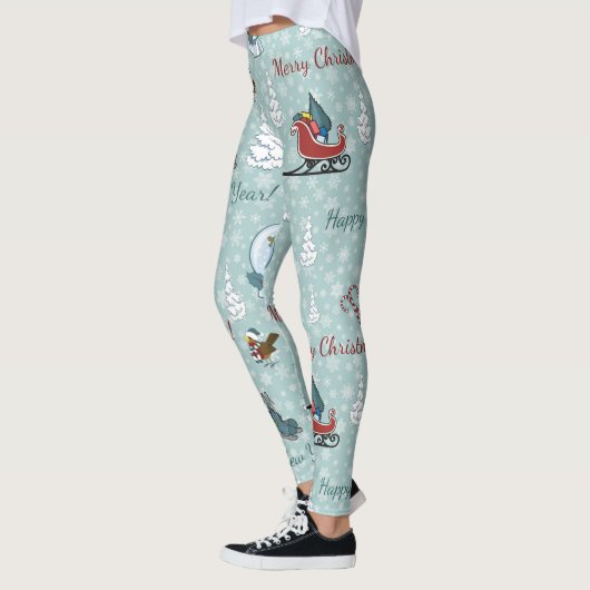 Merry-kerstpatroon Leggings (Links)