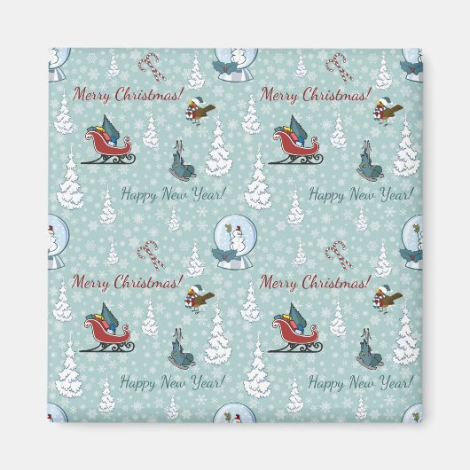 Merry-kerstpatroon Magneet (Voorkant)