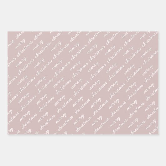 Merry Kerstpattern Rainbow Blush Pastel Inpakpapier Vel (Voorkant)