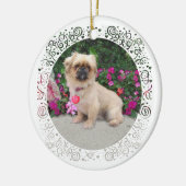 Merry Kerstpekingese Keramisch Ornament (Links)