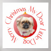 Merry Kerstpekingese Poster (Voorkant)