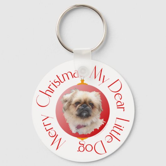 Merry Kerstpekingese Sleutelhanger (Voorkant)