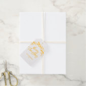 Merry kerstpenseel Script Pine Berry Leaves Cadeaulabels (Met Koord)