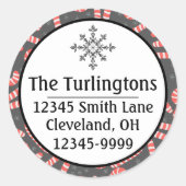 Merry Kerstpeppermint Snoep Return Address Ronde Sticker (Voorkant)