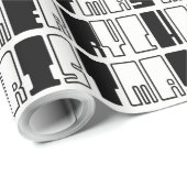 Merry Kerstpiano Keys Typografie Black White Cadeaupapier (Rol Hoek)
