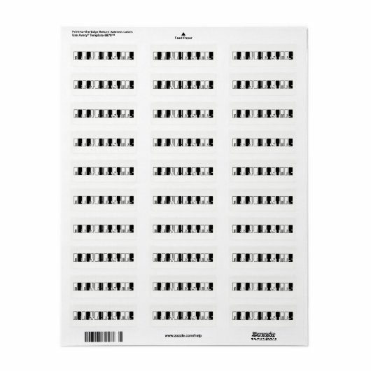 Merry Kerstpiano Keys Typografie Black White Etiket (Full Sheet)