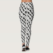 Merry Kerstpiano Keys Typografie Black White Leggings (Achterkant)