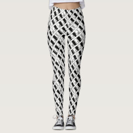 Merry Kerstpiano Keys Typografie Black White Leggings