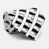 Merry Kerstpiano Keys Typografie Black White Stropdas (Opgerold)
