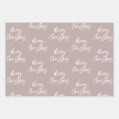 Merry Kerstpine Berries Pattern Blush Inpakpapier Vel (Voorkant 3)