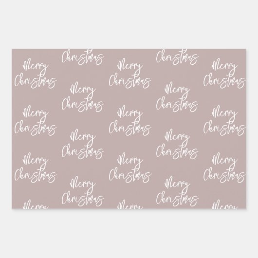 Merry Kerstpine Berries Pattern Blush Inpakpapier Vel (Voorkant 3)