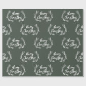 Merry Kerstpine Berry Brush Green Cadeaupapier (Vlak)