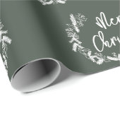 Merry Kerstpine Berry Brush Green Cadeaupapier (Rol Hoek)