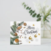 Merry Kerstpine Briefkaart (Staand voorkant)