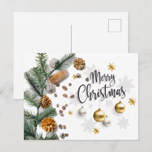 Merry Kerstpine Briefkaart (Voorkant / Achterkant)