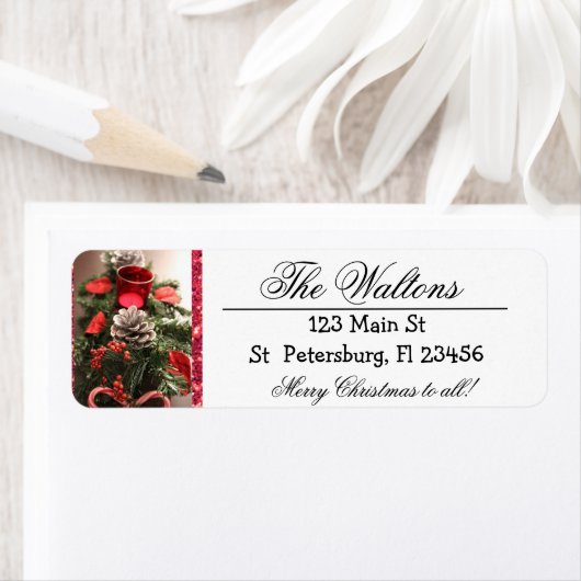 Merry kerstpine Cone Return Address Labels (Insitu)