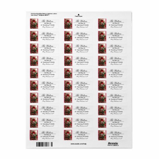 Merry kerstpine Cone Return Address Labels (Full Sheet)
