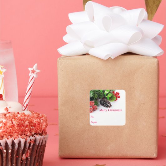 Merry Kerstpine Cone Stickers (Feest)