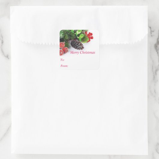 Merry Kerstpine Cone Stickers (Tas)