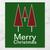 Merry kerstpine Trees Abstract Seizoen Wijn Etiket (Enkel label)