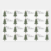 Merry kerstpine Trees Inpakpapier Vel (Voorkant 2)