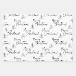 Merry kerstpine Trees Inpakpapier Vel