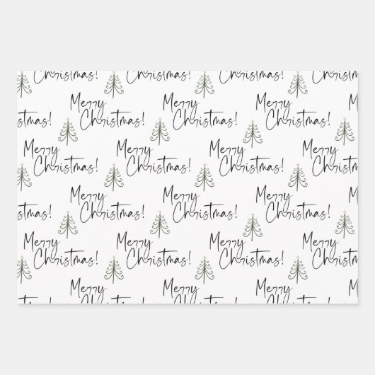 Merry kerstpine Trees Inpakpapier Vel (Voorkant)