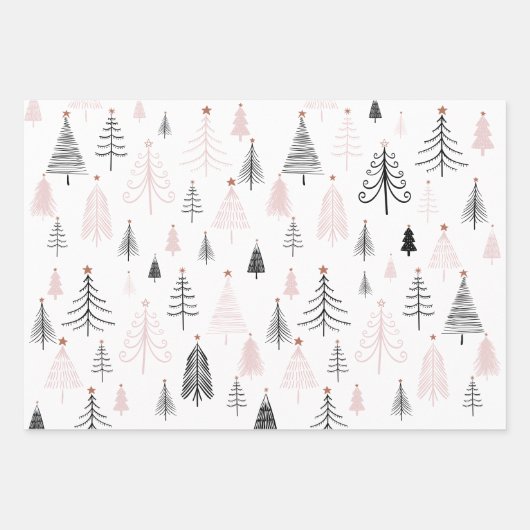 Merry kerstpine Trees Inpakpapier Vel (Voorkant 3)