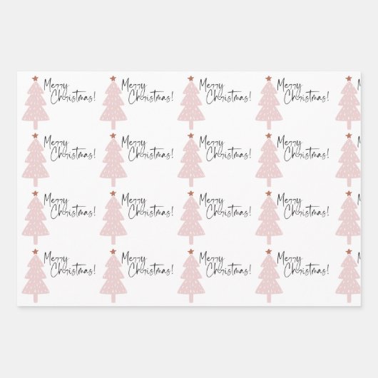 Merry kerstpine Trees Inpakpapier Vel (Voorkant 2)