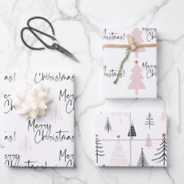 Merry kerstpine Trees Inpakpapier Vel