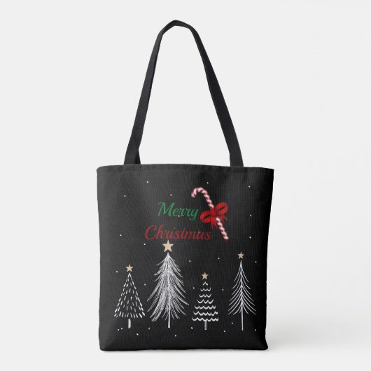 Merry kerstpine Trees Tote Bag (Achterkant)