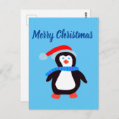 Merry Kerstpinguin Briefkaart (Voorkant / Achterkant)